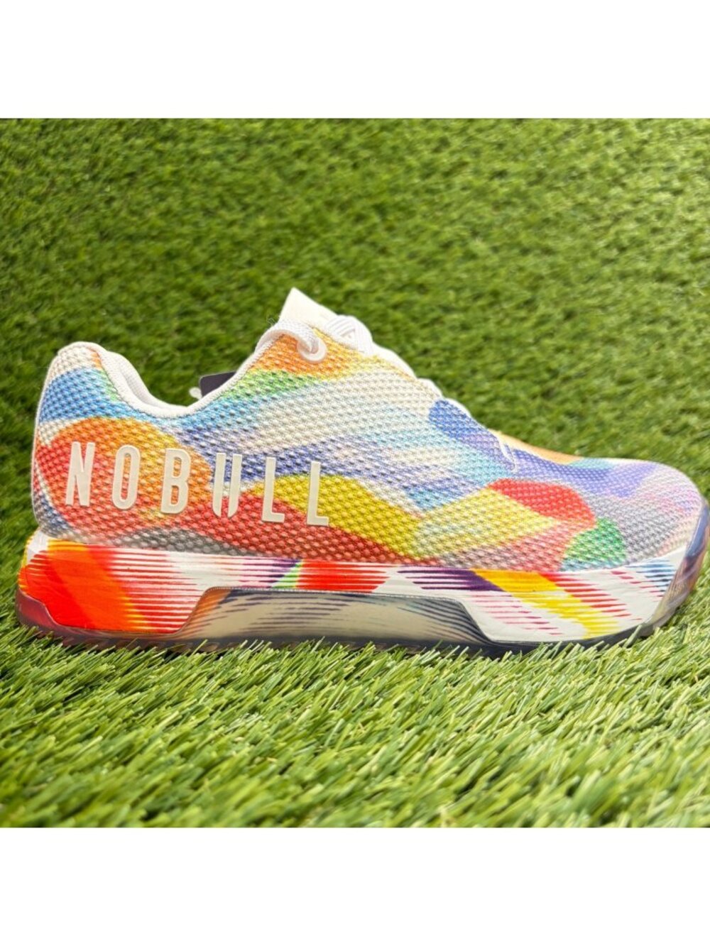 Nobull Journey Pride Moves Womens Size 7 White Orange Training Shoes Sneakers